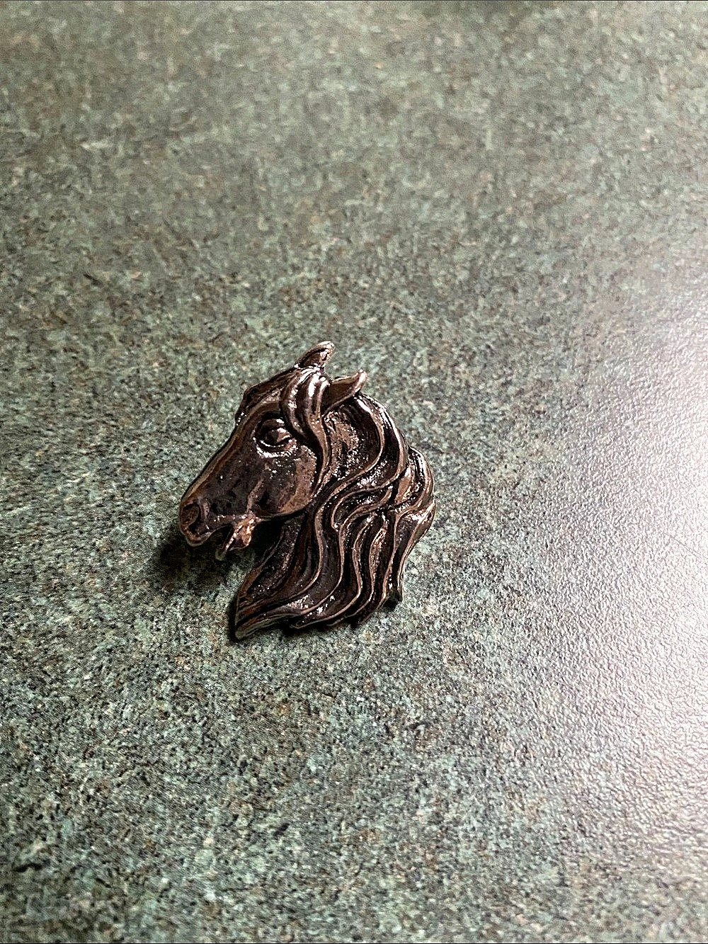 Horse Head Brooch in Silver